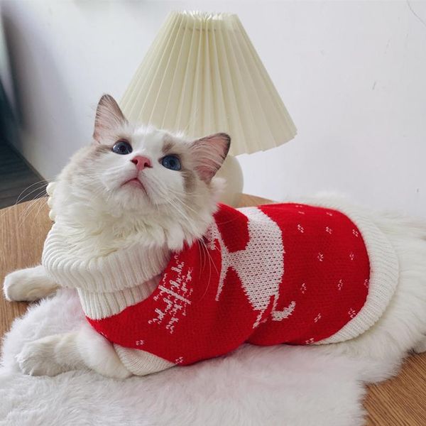 

cat costumes winter clothes knitted pet sweater for small dogs puppy vest shirts