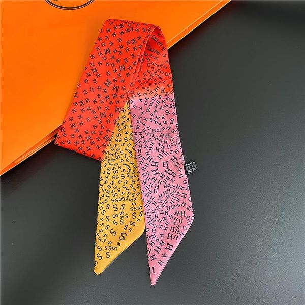 

scarves silk scarf women bag fashion design small long skinny, Blue;gray