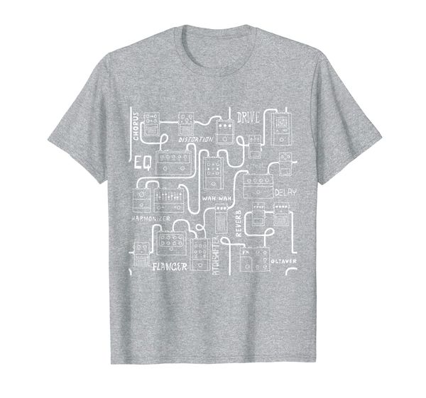

guitar player pedals board effects tee men women gift t-shirt, White;black