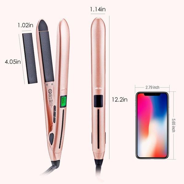 

electric hair brushes led thermostat straightener display temperature splint ceramic oil roll straight dual-purpose
