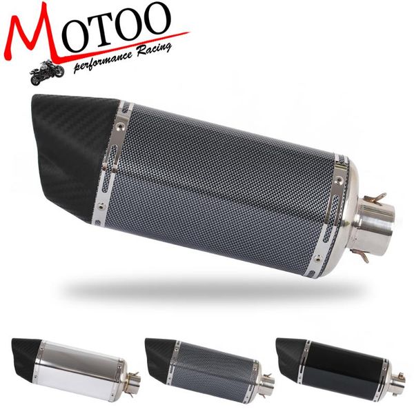 

motoo - 51mm motorcycle exhaust stainless steel muffler pipe double air outlet length 380mm/14.9inch