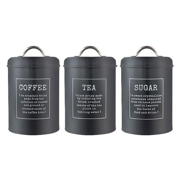

3pcs nordic style coffee beans canisters kitchen sugar storage jars with lid