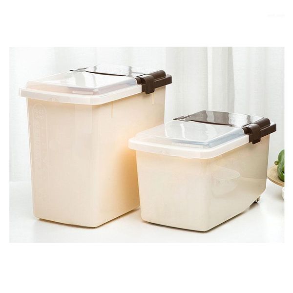 

storage bottles & jars -sealed rice bucket household metering miscellaneous grain plastic transparent box