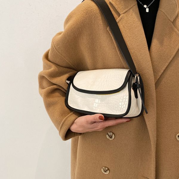 

vintage crocodile pattern shoulder bags for women 2021 new pu leather luxury handbags female designer underarm bag ladies bolsas