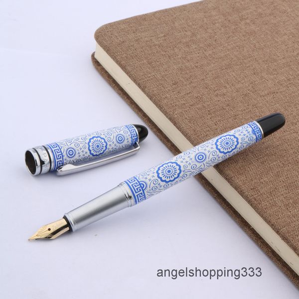 

luxury brand blue white porcelain painting metals medium 0.7mm nib filling paper office school supplies