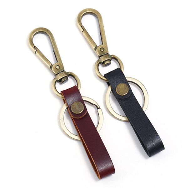 

luxury leather keychain male waist hanging key chains metal key ring bag car holder auto keyring 10style pendant accessories, Silver