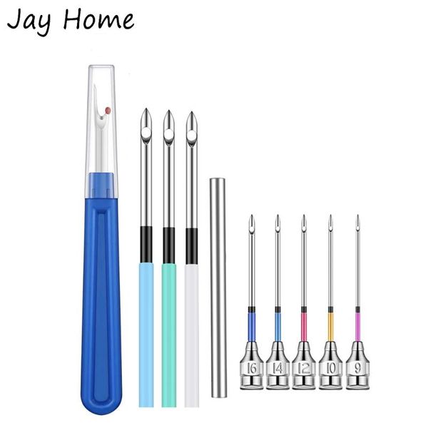 

embroidery punch needle crochet knitting embroidery pen handmade stainless steel punch needle & seam ripper diy sewing tools, Black