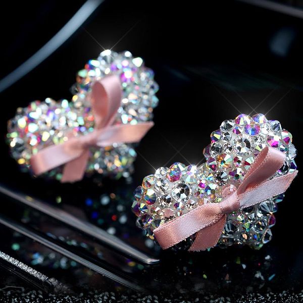 Decorações de interiores Diamond Car Car Outlet com decoração de fragrâncias ornamentos pingentes de automóveis de bling rosa para meninas