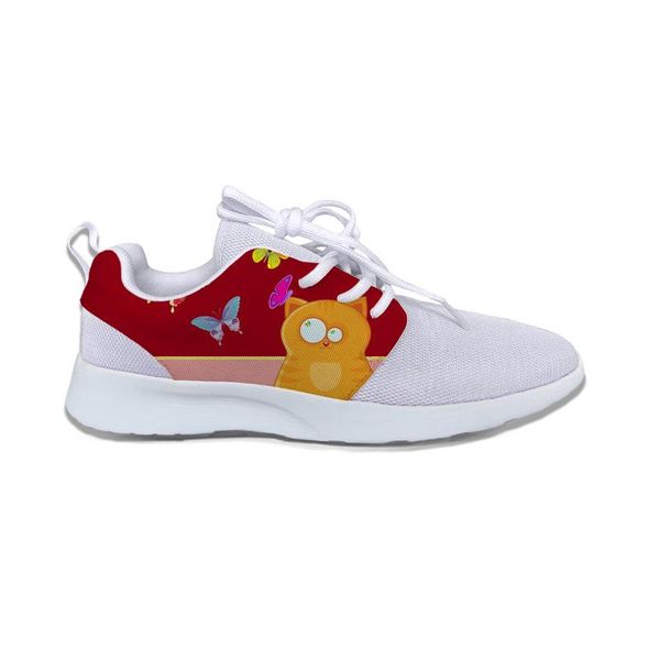 

cat butterfly cartoon cute funny kids sport running shoes casual breathable lightweight 3d print sneakers boys children girl, Black;red