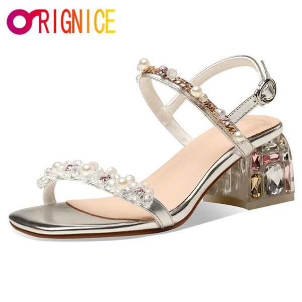 

orignice new rhinestone sandals women fashion belt square high heels female buckle peep toe strap party wedding handmade shoes, Black