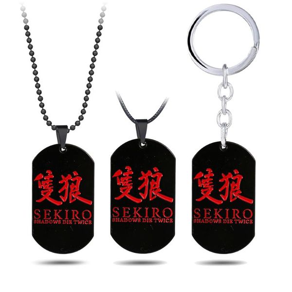 

pendant necklaces game sekiro shadows die twice necklace men metal word death for women jewelry beads chain choker collares, Silver