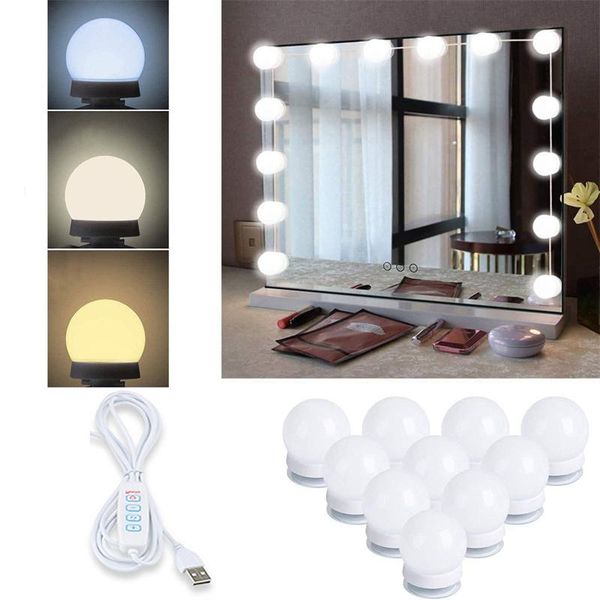 

party decoration 10pcs cosmetic mirror led lights lamp tri-tone light dresser desk bath headlight decorative makeup fill