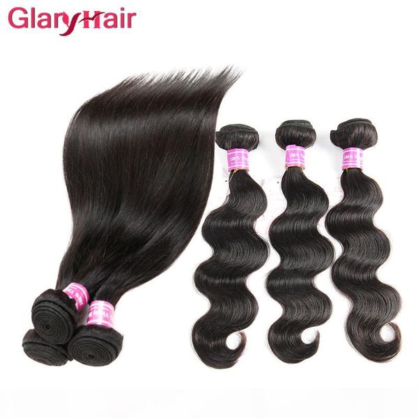 

items mink brazilian hair wholesale brazilian straight virgin hair weft unprocessed human hair weave 4 bundles peruvian malaysian indian, Black