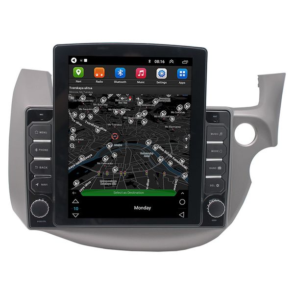 

car dvd verrtical screen stereo android player for honda fit 2008 auto radio gps navigation support steer wheel control