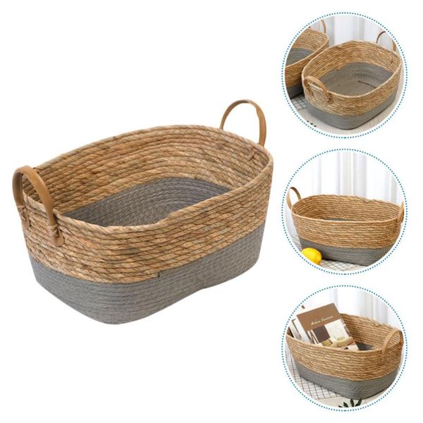 

storage baskets 1pc household wicker-woven basket dessert for home