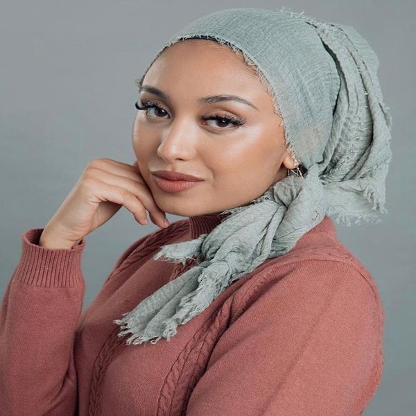 

scarves women muslim crinkle hijab scarf solid color islamic long soft cotton shawls wraps femme musulman headscarf foulard, Blue;gray