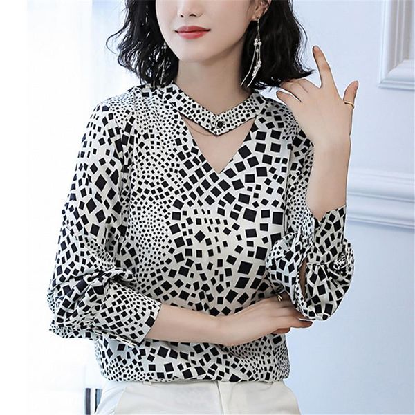 

women's blouses & shirts fashion silk women satin shirt plus size woman leopard blouse v neck ol blusas mujer de moda, White