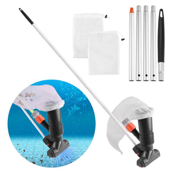 

pool & accessories portable swimming vacuum brush head set cleaner with bag hose adapter cleaning tools