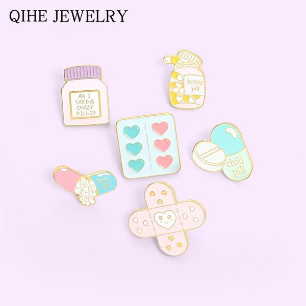 

pins, brooches anime enamel pin badge pharmacy heart for doctors cute lapel backpacks jewelry gift 2021 wholesale, Gray