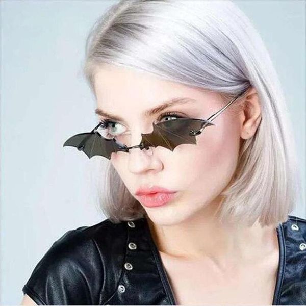 

vintage rimless pc frame eyewear for women cool sunglasses irregular okulary oculos feminino eyeglasses gafas ch6, White;black