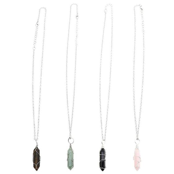 

chains 3pcs delicate natural stone necklace creative fashion jewelry, Silver