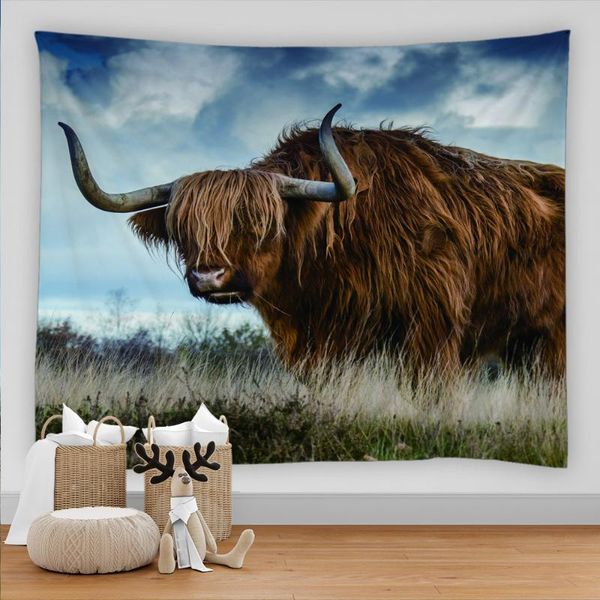 

tapestries animals cow tapestry interesting creative wall hanging tribal animal sheets highland cattletapestry home decor beach mat
