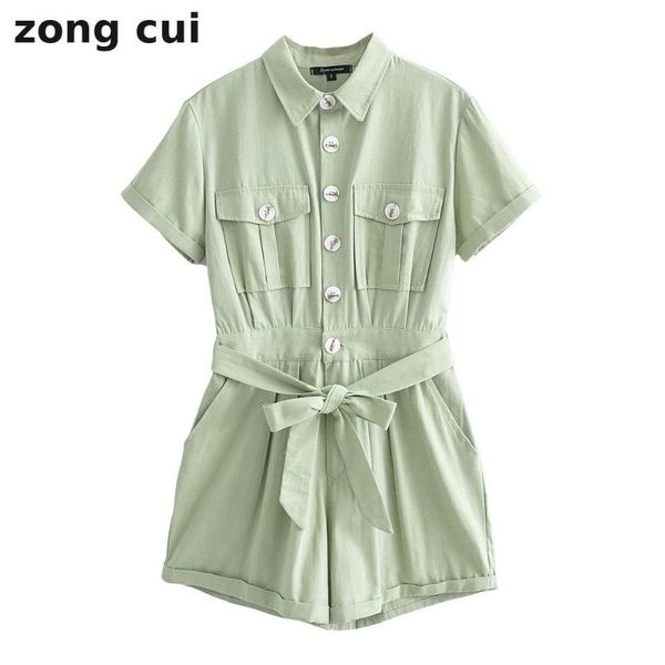 

women's jumpsuits & rompers 2021 one-piece shorts fashion, slim lapel, belt and pants jumpsuit zipper crotch, Black;white