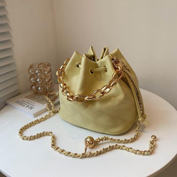 

evening bags bucket bag soft leather handbag small fragrant style diamond chain 2021 summer fashion casual one-shoulder diagonal portable