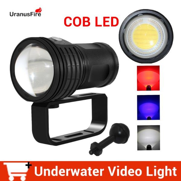 

tactical underwater 100m led diving waterproof cob led 10800lumens pgraphy video fill light torch 4*18650 battery