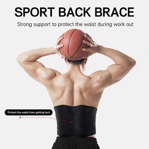 

waist support belt men women back brace quick fastening tape breathable running yoga home gym fitness back support, Black;gray