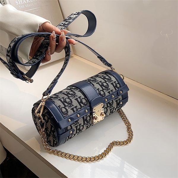 

outlet sale 80% off new fashion letter chain cylinder pillow bag fashionable women's single shoulder diagonal cross hand small round nb