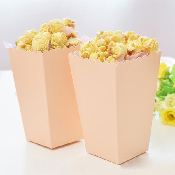 

8pcs disposable paper popcorn boxes folding snack container exterior in for birthday party