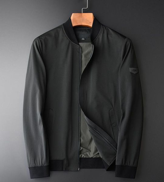 

men's jackets classic male jacket autumn baseball collar silky fabric mens and coats fashion solid color comfortable man, Black;brown