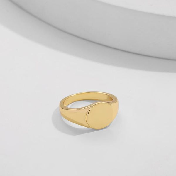 

wedding rings punk stainless steel glossy for women men minimalist charms wide round circle gold thick stack statement jewelry, Slivery;golden