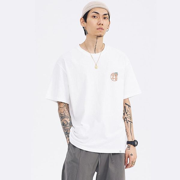 

men's t-shirts 2021 summer korean style trendy brand ins casual t-shirt couple comfortable&loose wild, White;black