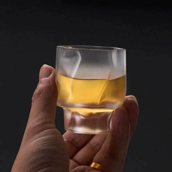 

wine glasses japanese style handmade glass teacup heat resistant master tea cup creative transparent matte juice mug drinkware