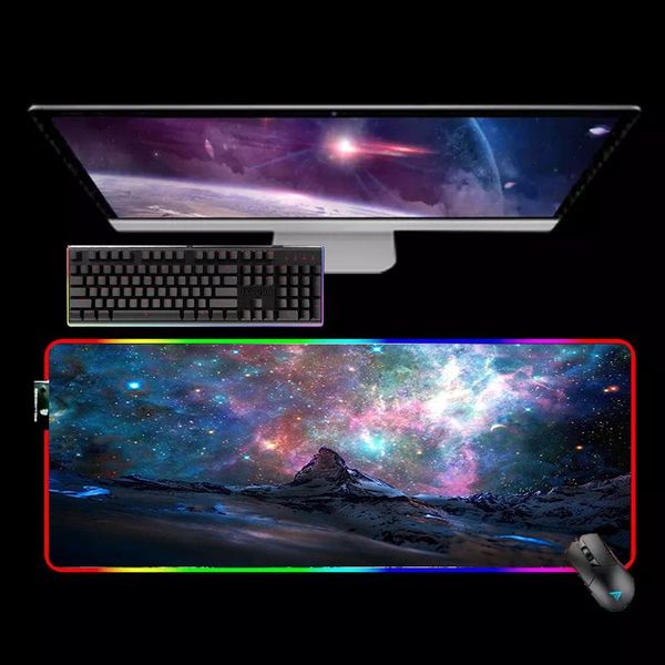 

mouse pads & wrist rests rgb pad non-slip mat starry sky mousepad pc gaming gamer keyboard mats xxl diy mause ped computer desk mice office