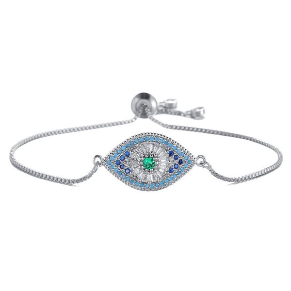 

charm bracelets buy trendy colourful cubic zirconia jewelry 2021 fashion evil eye bracelet classic turkish, Golden;silver