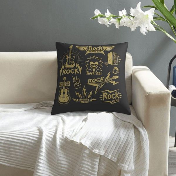 

pillow rock music and guitars seamless pattern pillowcase printed cushion cover sofa waist