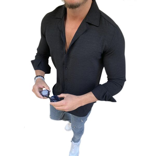 

2021 long sleeves of men shirts casual linen buttons fine solid color hawaii beach lapel m-3xl summer fashion mgj7, White;black