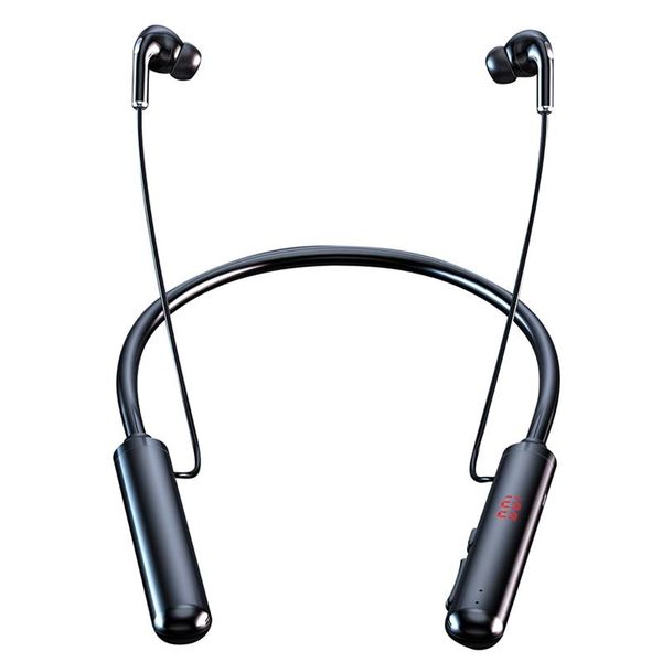 

headphones & earphones bluetooth headset wireless 5.0 stereo neck-mounted battery display card sports