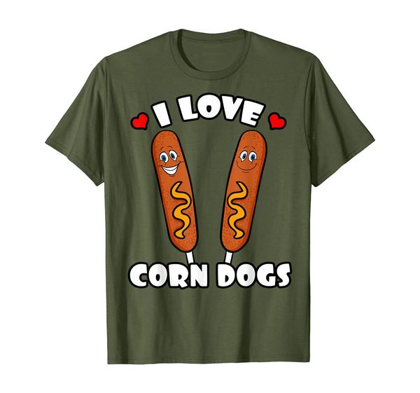 

i love corn dogs shirt dog cornmeal batter sausage gift, White;black