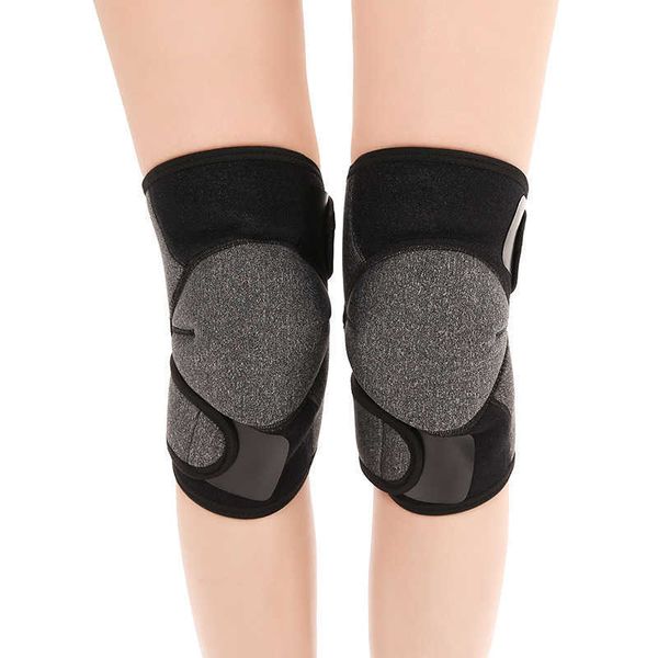 2 pçs / set Tourmaline auto aquecimento joelho almofadas suportam Knee cinta aquecedor terapia magnética kneepad para artrite alívio da dor nas articulações Q0913
