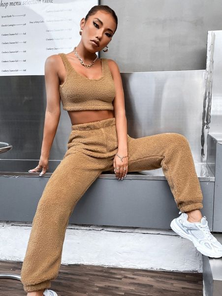 

teddy tank & pants e0kx#, White