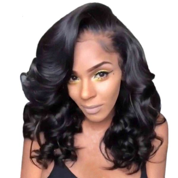 

wig selling skew split curl medium and long pear flower head hair high temperature silk cover, Black;brown