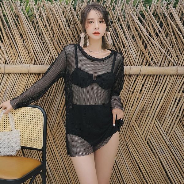 

swimsuit women 2021 swim suit swimwear bathing clothes surf rash guard for new split three piece letter polyester sierra surfer
