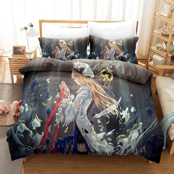 

bedding sets goblin slayer set anime girl bed linen quilt duvet cover home decor single  king size gift kids kawaii cartoon