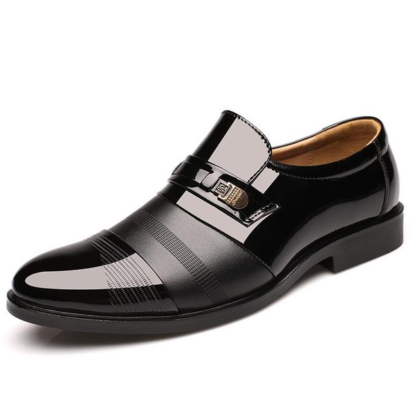 

dress shoes wedding suit formal men loafers slip on business oxford leather zapatos hombre, Black