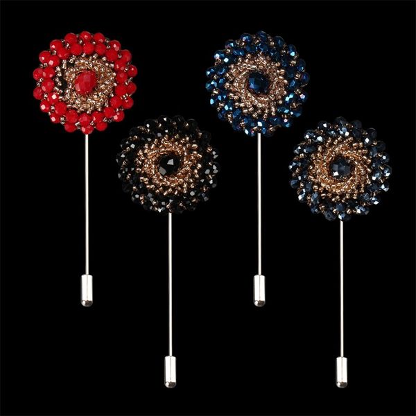 

fashion pearl brooch flower lapel pins beaded corsage men pin crystal gentleman handmade stick brooch leisure lady accessory 10pcs/lot, Gray