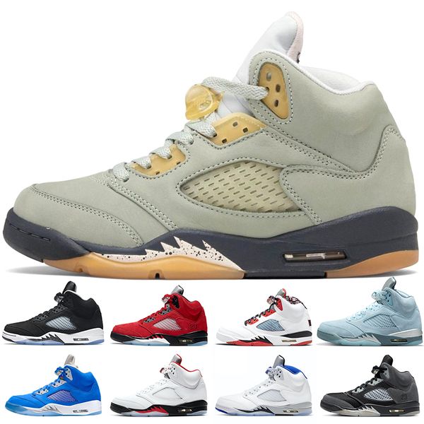 

jumpman 5 5s men basketball shoes oreo raging bull quai 54 white racer blue jade horizon bluebird anthracite mens trainers sneakers sports s